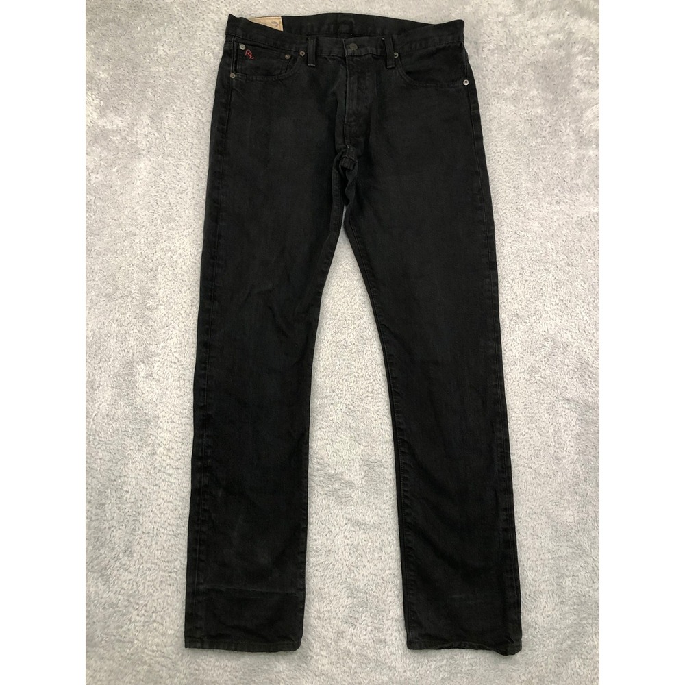 Polo Ralph Lauren Jeans Men 34x34 Black Varick Slim Straight Denim